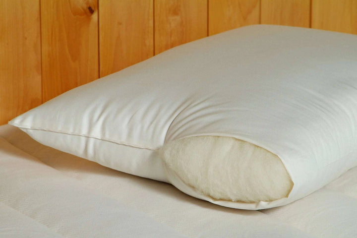 Almohada de cama Holy Lamb Organics, rellena de lana natural, tamaño Queen, 50 x 76 cm