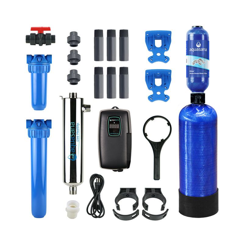 Whole House WELL Water Filter Kit with UV Light and Pro-Grade Install Kit