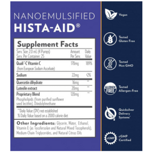 NanoEmulsified Hista-Aid Supplement Facts and Benefits.