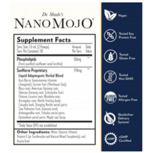 Load image into Gallery viewer, Quicksilver Scientific Dr. Shade&#39;s NanoMojo Liposomal Formula 1.7 Oz MOJO 2 PACK supplement facts and benefits chart.
