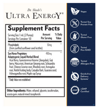 Load image into Gallery viewer, Quicksilver Scientific Dr. Shade&#39;s Ultra Energy Adaptogenic Herbs ENERGY 3 PACK Supplement Facts and Features.
