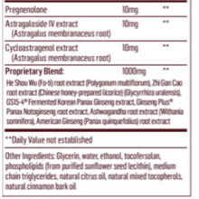 Load image into Gallery viewer, Quicksilver Scientific Longevity Elite Adaptogen Tonic ingredients label.
