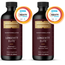 Load image into Gallery viewer, Quicksilver Scientific Longevity Elite Adaptogen Tonic 100 ml LONGEVITY 2 PACK bottles.
