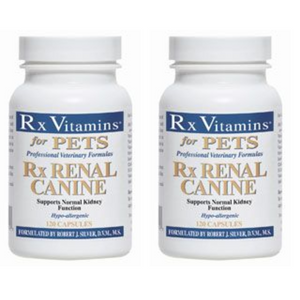 Rx Vitamins for Pets Rx Renal Canine 120 Capsules, Supports Kidney Health, 2-pack.