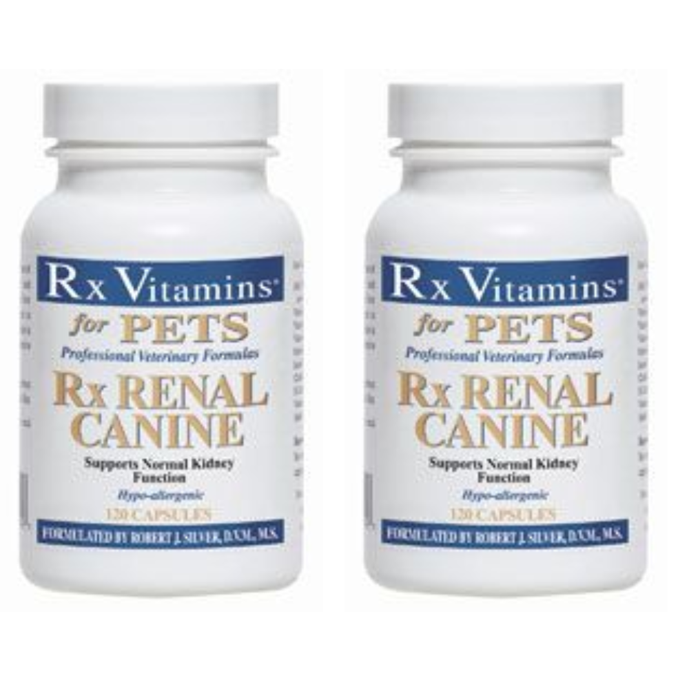 Rx Vitamins for Pets Rx Renal Canine 120 Capsules, Supports Kidney Health, 2-pack.