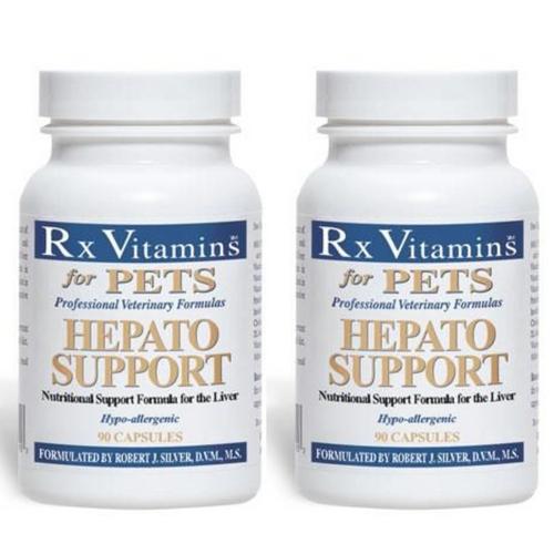 Rx Vitamins For Pets Hepato Support 90 Capsules Milk Thistle 2 Pack for Dogs and Cats