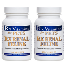 Load image into Gallery viewer, Rx Vitamins for Pets Rx Renal Feline supplement 120 capsules, 3 pack, supports cats&#39; kidney function.
