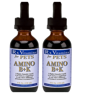 Rx Vitamins Amino B+K Supplement for Cats, 4 oz Hypoallergenic, 2 Pack.