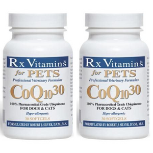 Rx Vitamins For Pets CoQ10 30 Softgels Caps for Dogs & Cats, Ubiquinone COQ79, 3 Pack.