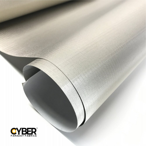 Nickel Copper EMF RF Shielding Fabric Roll 50" x 1', Adhesive, Anti-Rip, Faraday Cyber NC-RS-A.