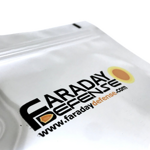 Faraday NEST-Z KIT 5 PC Medium EMP Bags with logo and aluminum protective layers.