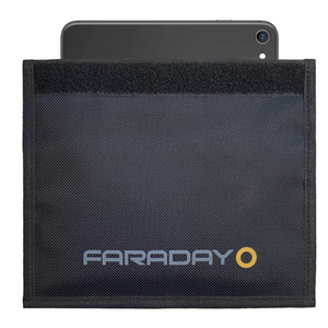 Faraday Jacket Forensic Cell Phone Bag with Triple Layers of Cyber Fabric, Black, 4"x7.5"