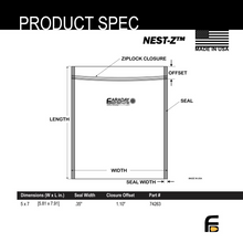 Load image into Gallery viewer, Faraday 3 PC NEST-Z EMP shield bags product spec diagram.
