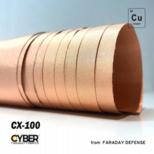 Load image into Gallery viewer, Faraday Cyber CX-100 EMF RF Shielding Copper Fabric Roll, 53&quot; wide, copper plating, high conductivity.
