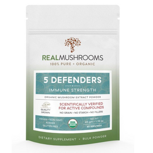 Real Mushrooms 5 Defenders Organic Mushroom Bulk Powder 45 GM RM-5DEFPWD 3 PACK