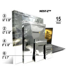 Load image into Gallery viewer, Faraday 15 PC Large-Kit NEST-Z 7.0mil EMP Faraday Bags in various sizes for electronic protection against electromagnetic radiation.
