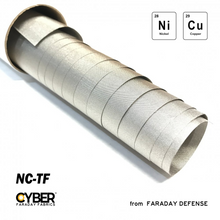 Load image into Gallery viewer, Faraday Cyber NC-TF Fabric roll showing nickel copper taffeta for EMF RF shielding, 42-inch wide.
