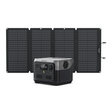 Load image into Gallery viewer, EcoFlow RIVER 2 Max Power Station with 160W Solar Panel, compact and portable design for outdoor power, 512Wh capacity.
