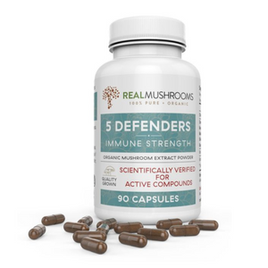 Real Mushrooms 5-Defenders Mushroom Blend 90 Capsules RM-5 DEFENDERS