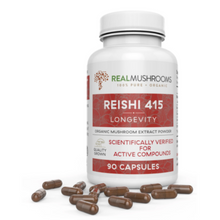 Load image into Gallery viewer, Real Mushrooms Lions Reishi 415 90 Capsules RM-REISHI 415 3 PACK
