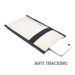 Faraday NX3 KIT 3 PC Medium Kit, triple-layer CYBER fabric Faraday bag with anti-tracking feature and phone inside.