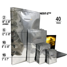 Load image into Gallery viewer, 40-piece Faraday NEST-Z 7.0mil EMP barrier bags kit for electronics protection.
