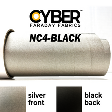 Load image into Gallery viewer, Faraday Cyber NC-BLACK EMF RF shielding fabric roll, black, 50&quot; x 1&#39;, nickel/copper material.
