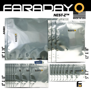 Faraday 20 PC Large-Kit NEST-Z 7.0mil Moisture Barrier EMP Bags for Electronics Protection