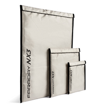 Load image into Gallery viewer, Faraday NX3 Triple-Layer CYBER Fabric Faraday Bags; three sizes displayed.
