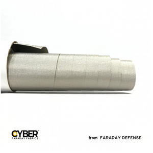 Faraday Cyber NC-RS EMF RF shielding nickel copper rip-stop fabric roll 50" x 1'.