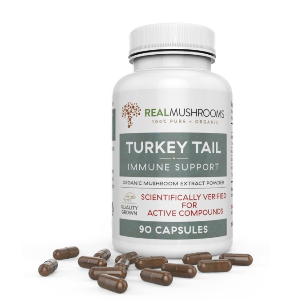 Extracto de cola de pavo con hongos auténticos, refuerzo inmunitario y bienestar natural, 90 cápsulas