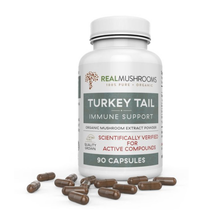 Extracto de cola de pavo con hongos auténticos, refuerzo inmunitario y bienestar natural, 90 cápsulas