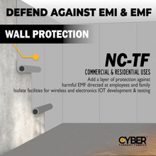 Load image into Gallery viewer, Faraday Cyber NC-TF Fabric EMF RF Shielding for wall protection against EMI and EMF; suitable for commercial and residential uses.
