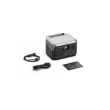 Load image into Gallery viewer, EcoFlow RIVER 2 Portable Power Station with cables and manual, lightweight and compact for travel and outdoor use.
