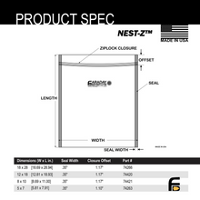 Load image into Gallery viewer, Faraday 40 PC Mega-Kit NEST-Z 5-layer EMP Faraday Bags Product Specifications Chart.
