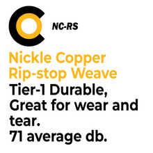 Load image into Gallery viewer, Faraday Cyber NC-RS Nickel Copper Rip-Stop Fabric Weave, 71 average dB shielding, durable for wear and tear.
