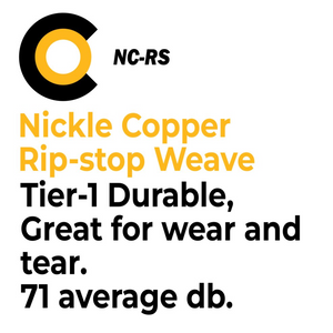 Faraday Cyber NC-RS Nickel Copper Rip-Stop Fabric Weave, 71 average dB shielding, durable for wear and tear.