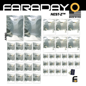 Faraday 40 PC Mega-Kit NEST-Z moisture barrier EMP bags in various sizes.