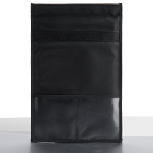 Load image into Gallery viewer, Forensic black canvas Faraday bag, non-window, 7.5&quot;x10&quot;, shields signals, secures devices.
