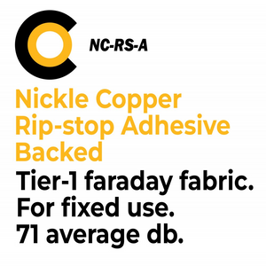 Nickel Copper Rip-Stop Adhesive Backed Tier-1 Faraday Fabric Label