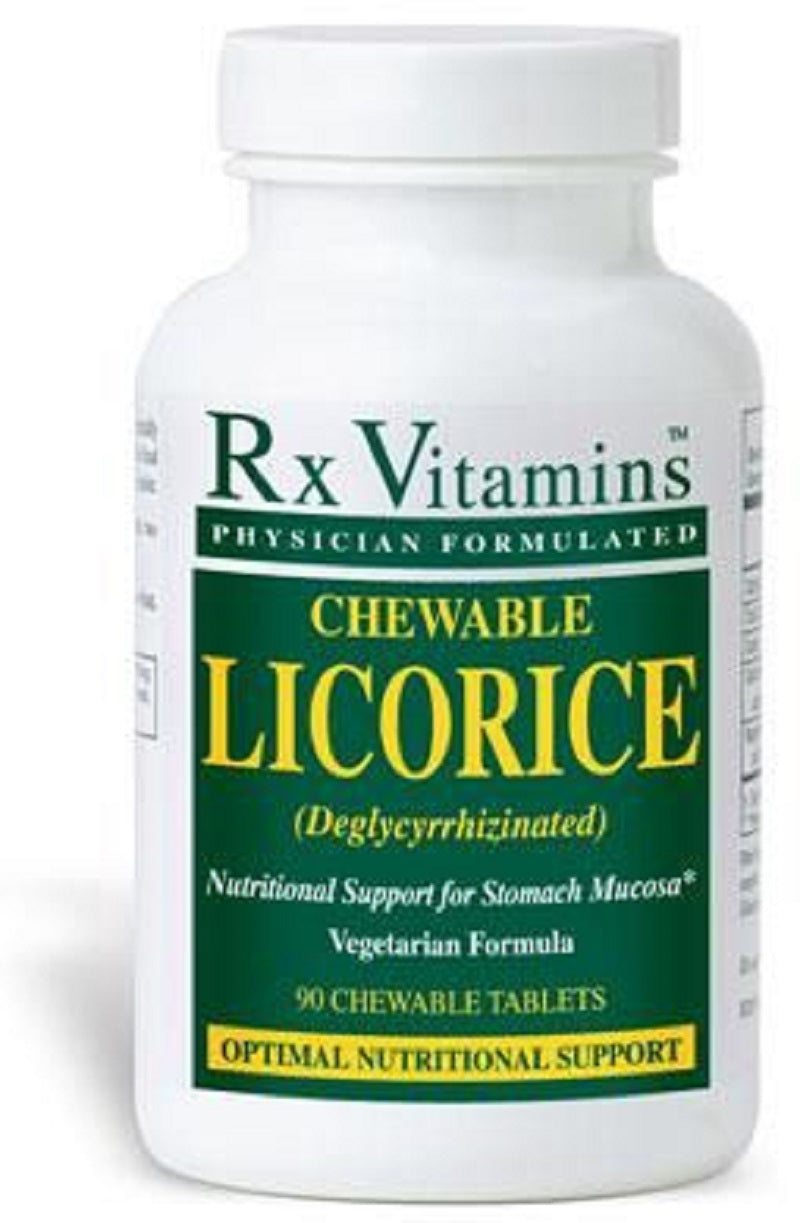 Rx Vitamins Chewable Licorice DGL 90 Tablets Digestive Support