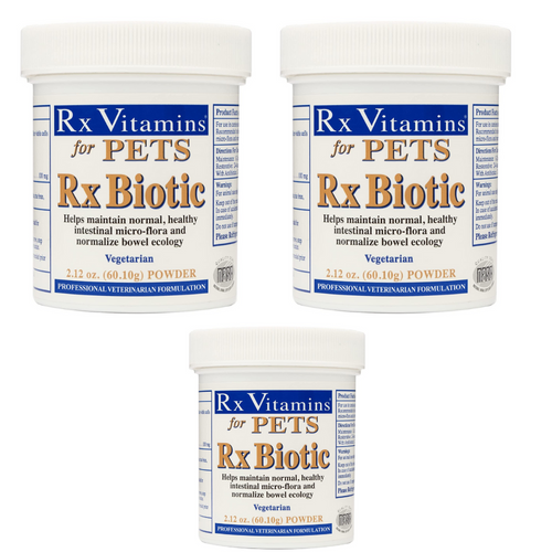 Rx Vitamins for Pets Rx Biotic powder 3 pack for healthy pet digestion.