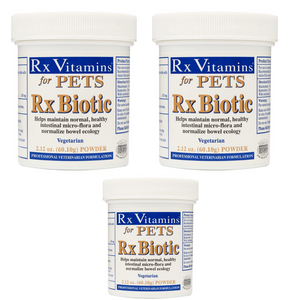 Rx Vitamins for Pets Rx Biotic powder 3 pack for healthy pet digestion.