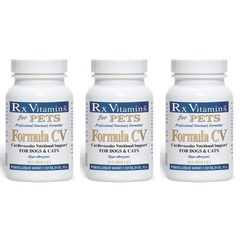 Rx Vitamins For Pets Formula CV For Cardiovascular System, 90 Caps, 3 Pack, heart support supplement for dogs and cats.