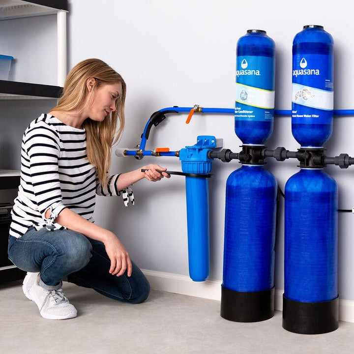 Whole House WELL Water Filter Kit with UV Light and Salt Free Conditioner