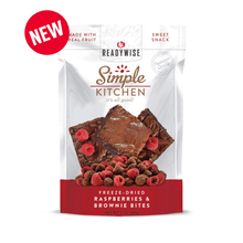 Load image into Gallery viewer, ReadyWise Simple Kitchen Raspberries &amp; Brownie Bites 2 Oz 18 PACK
