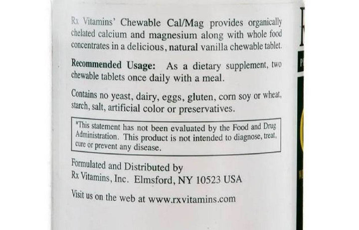 Vitaminas Rx Cal Mag masticables 90 comprimidos para la salud ósea