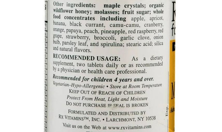 Multivitamínico infantil Rx Vitamins, 90 comprimidos masticables con sabor a uva para niños