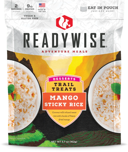 ReadyWise Trail Treats Mango Sticky Rice 2.5 Servings 5.7 Oz 12 PACK