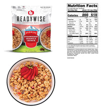 Load image into Gallery viewer, ReadyWise Sunrise Strawberry Granola Crunch 2.5 servings 4.37 Oz 12 PACK
